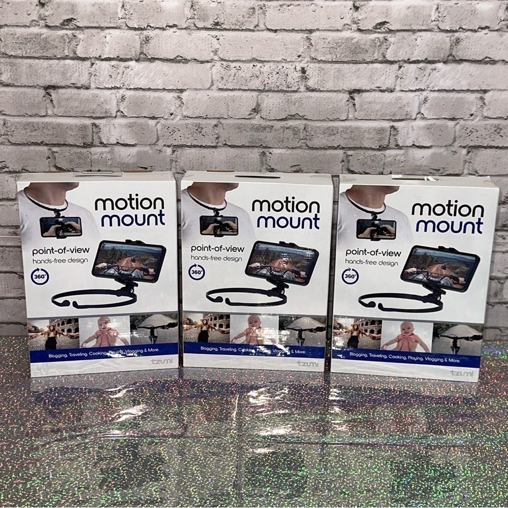 Motion Mount Point-of-View Hands Free Universal Phone Holder Lot of 3 NEW